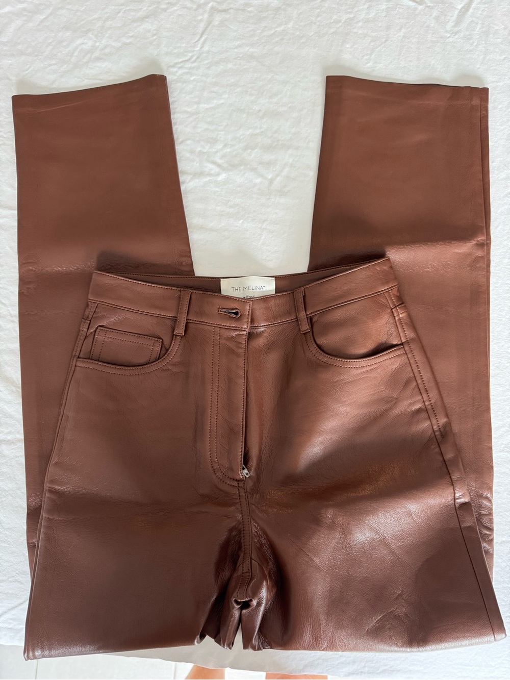 The Melina Leather Pants in Brown